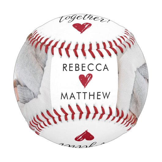 カップルの写真のスクリプトより良い一緒にバレンタイン 野球ボール (正面)