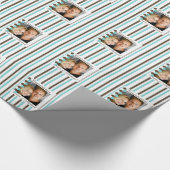 カップルの写真のパーソナライ結婚ズ ラッピングペーパー (角)