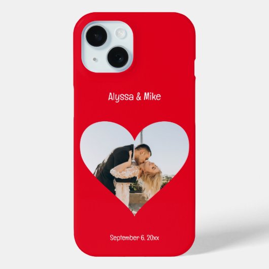 カップルの写真をハートパーソナライズされた新婚 Case-Mate iPhoneケース (裏面)