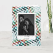 カップルの写真を取り付けたプリント シーズンカード (正面)