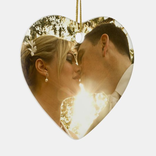 カップルの写真クリスマスオーナメント記念品 セラミックオーナメント (右)