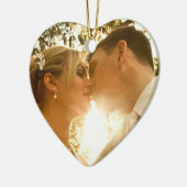 カップルの写真クリスマスオーナメント記念品 セラミックオーナメント (左)