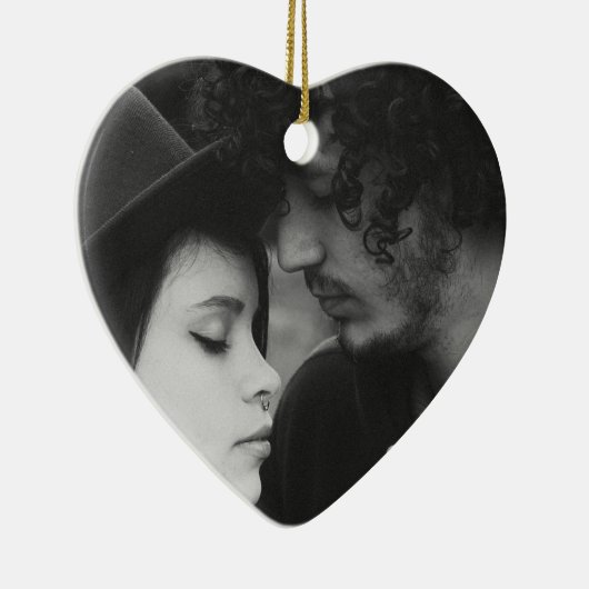 カップルの写真クリスマスフォトオーナメントKeepsake セラミックオーナメント (右)