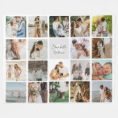 カップルの写真コラージュ フリースブランケット (正面(横))