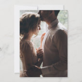 カップルの写真ホワイトスクリプト文字日付の保存 セーブザデート (裏面)