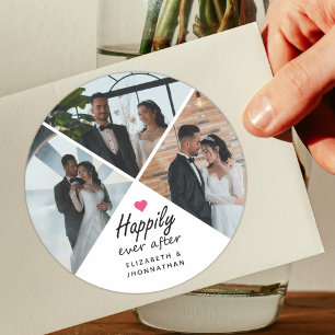 カップルの写真モダンの後結婚楽しく ラウンドシール