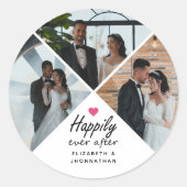 カップルの写真モダンの後結婚楽しく ラウンドシール (正面)