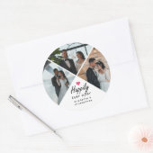 カップルの写真モダンの後結婚楽しく ラウンドシール (封筒)