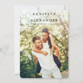 カップルの写真モダン名を保存エレガントする 招待状 (正面)