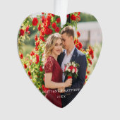 カップルの写真名の年ハート オーナメント (正面)
