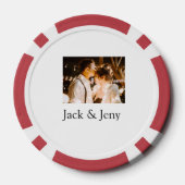 カップルの写真名バレンタイン恋愛ロマンチック ポーカーチップ (裏面)