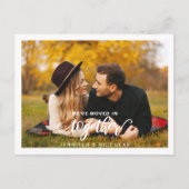 カップルの写真家の引越し告知 ポストカード (正面)