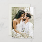 カップルの写真結婚と名前のクリー空白のム サンキューカード (正面/裏面)