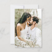 カップルの写真結婚と名空白の前の感謝 サンキューカード (正面)