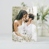 カップルの写真結婚と名空白の前の感謝 サンキューカード (スタンド正面)