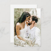 カップルの写真結婚と名空白の前の感謝 サンキューカード (正面/裏面)