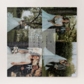 カップルの写真結婚コラージュの作成 ジグソーパズル (横)