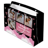 カップルの写真 |バモダンレンタインデー黒 ラージペーパーバッグ (裏面アングル)