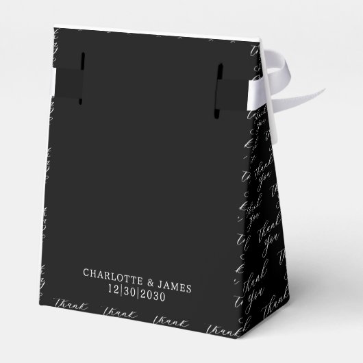 カップルの写真 |白と黒結婚の両方に感謝 フェイバーボックス (裏面サイド)