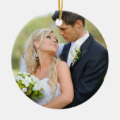 カップルの初めてのクリスマスのオーナメント|のモノグラム セラミックオーナメント (正面)