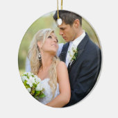 カップルの初めてのクリスマスのオーナメント|のモノグラム セラミックオーナメント (左)