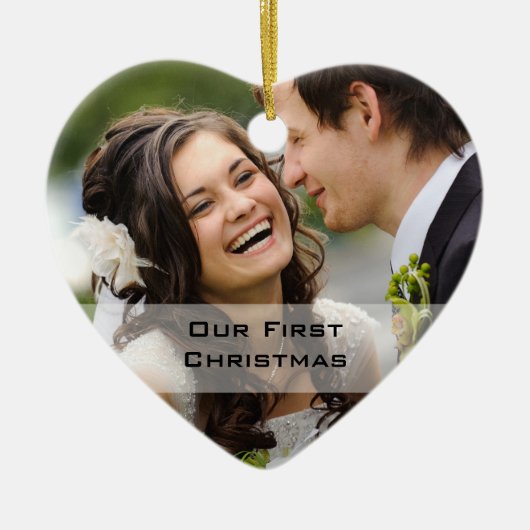 カップルの初めてのクリスマスのオーナメント|の写真 セラミックオーナメント (正面)