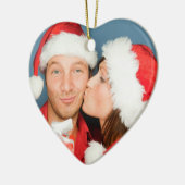 カップルの初めてのクリスマスの写真のオーナメント セラミックオーナメント (左)