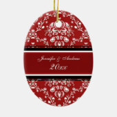 カップルの初めてのクリスマスの写真のクリスマスのオーナメント セラミックオーナメント (裏面)