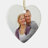 カップルの初めてのクリスマスの写真のクリスマスのオーナメント セラミックオーナメント (右)