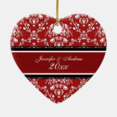 カップルの初めてのクリスマスの写真のクリスマスのオーナメント セラミックオーナメント (裏面)