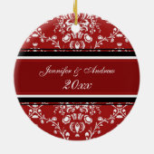 カップルの初めてのクリスマスの写真のクリスマスのオーナメント セラミックオーナメント (裏面)