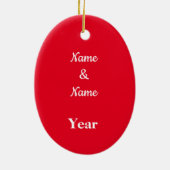 カップルの初めてのクリスマスオーナメント セラミックオーナメント (裏面)