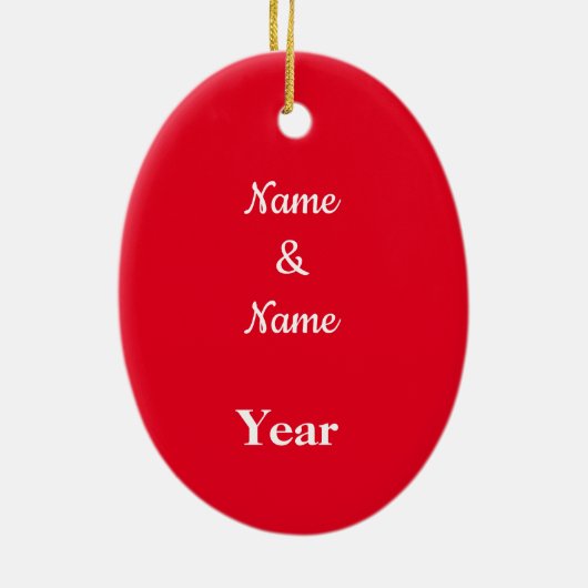 カップルの初めてのクリスマスオーナメント セラミックオーナメント (裏面)