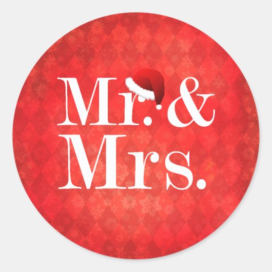 カップルの初めてのクリスマスシール ラウンドシール (正面)