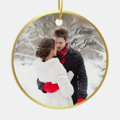 カップルの初めてのクリスマスセラミックオーナメント セラミックオーナメント (正面)