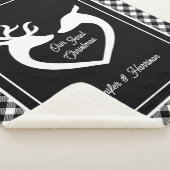 カップルの初めてのクリスマスファームハウスバッファロープレイド シェルパブランケット (3/4)