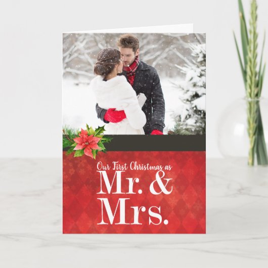 カップルの初めてのクリスマス写真クリスマスカード シーズンカード (正面)