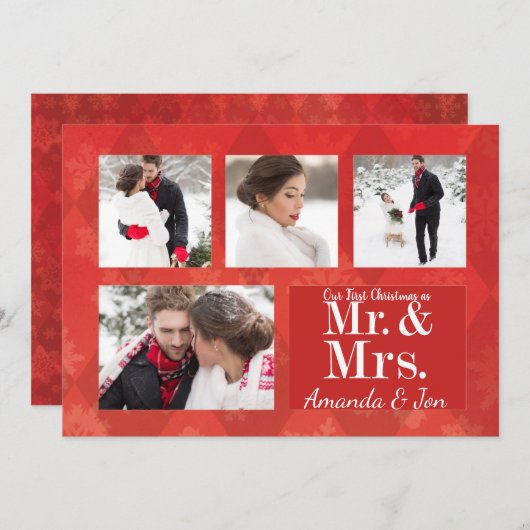 カップルの初めてのクリスマス写真クリスマスカード シーズンカード (正面/裏面)