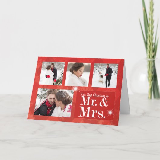 カップルの初めてのクリスマス写真クリスマスカード シーズンカード (正面)