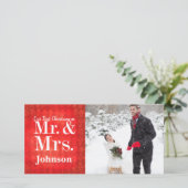 カップルの初めてのクリスマス写真クリスマスカード シーズンカード (スタンド正面)