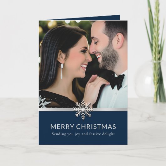 カップルの初めてのクリスマス折りカード カード (正面)