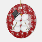 カップルの初めてのクリスマス セラミックオーナメント (左)