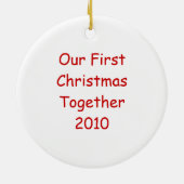 カップルの初めてのクリスマス セラミックオーナメント (裏面)