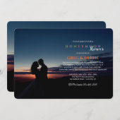 カップルの包含の新婚旅行のブライダルシャワー 招待状 (正面/裏面)