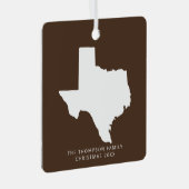 カップルの友人のためのギフトのクライアントテキサス州クリスマス メタルオーナメント (正面右)