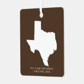 カップルの友人のためのギフトのクライアントテキサス州クリスマス メタルオーナメント (正面左)