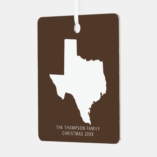 カップルの友人のためのギフトのクライアントテキサス州クリスマス メタルオーナメント (正面左)