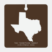 カップルの友人のためのギフトのクライアントテキサス州クリスマス メタルオーナメント (正面)