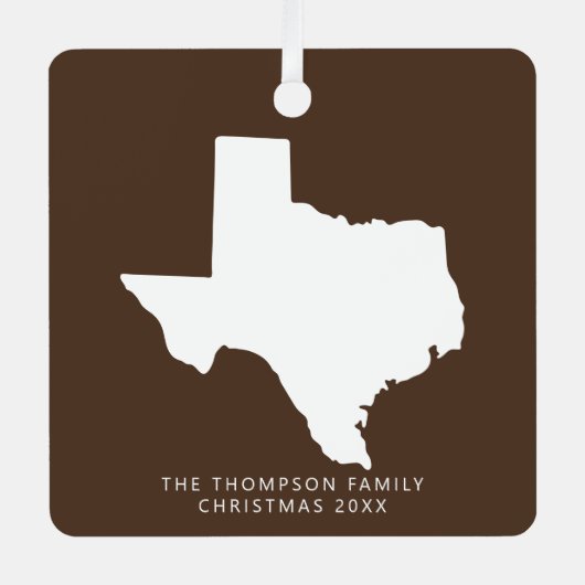 カップルの友人のためのギフトのクライアントテキサス州クリスマス メタルオーナメント (正面)