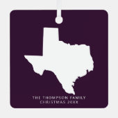 カップルの友人のためのギフトのクライアントテキサス州クリスマス メタルオーナメント (正面)